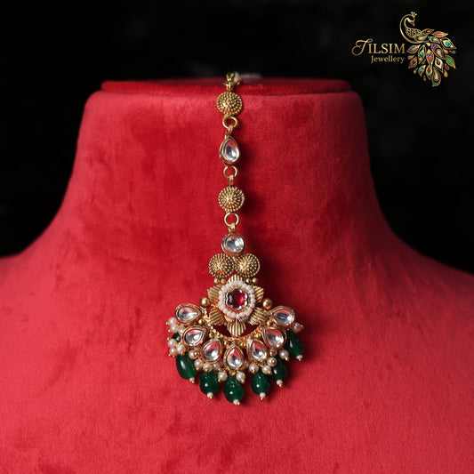 Rajwadi Brass Kundan Choker Jewellery Set – Pearl Wedding Accessories