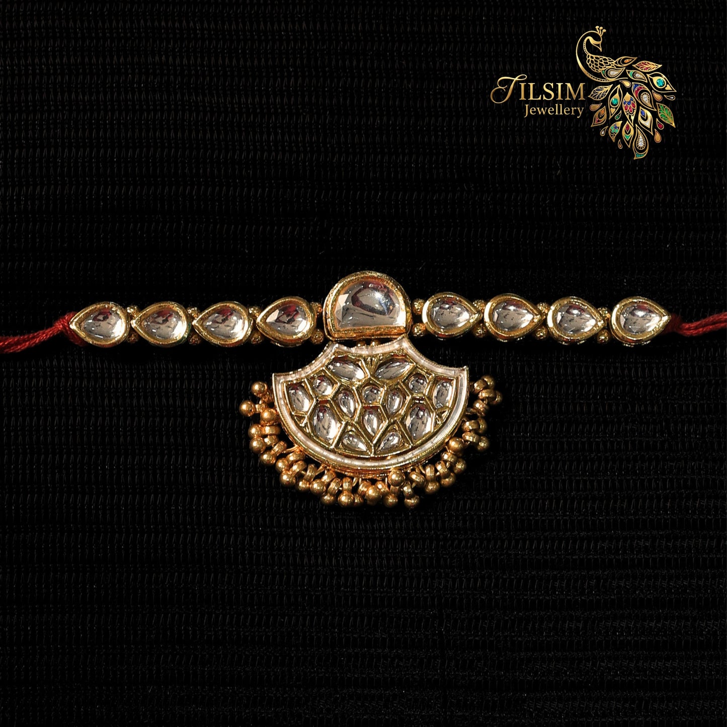 Pachi Kundan Bridal Jewellery Set with Maang Tikka – Gold Plated with Green Crystals