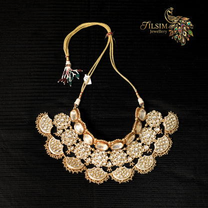 Pachi Kundan Bridal Jewellery Set with Maang Tikka – Gold Plated with Green Crystals