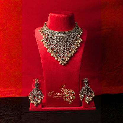 Long Kundan & Pearl Bridal Jewellery Set – Complete Bridal Accessories
