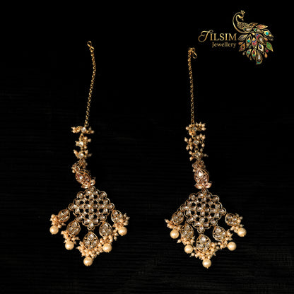 Long Kundan & Pearl Bridal Jewellery Set – Complete Bridal Accessories