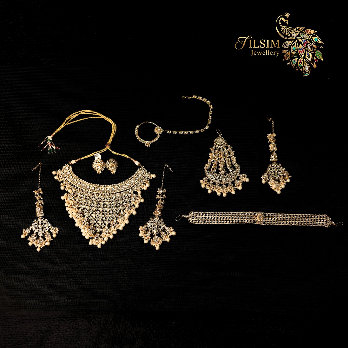Long Kundan & Pearl Bridal Jewellery Set – Complete Bridal Accessories