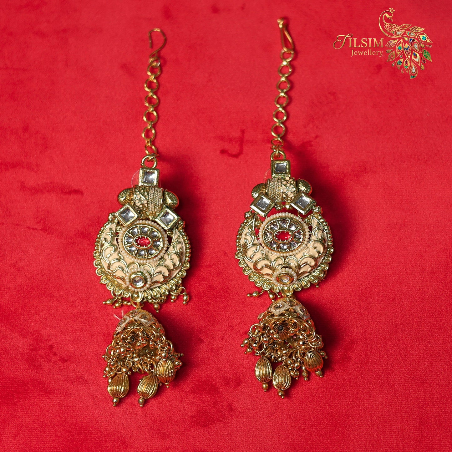 Antique Brass Kundan Choker Jewellery Set – Meena & Pearl Wedding Accessories