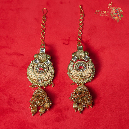 Antique Brass Kundan Choker Jewellery Set – Meena & Pearl Wedding Accessories