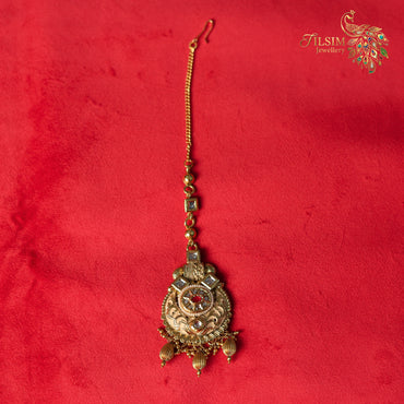 Antique Brass Kundan Choker Jewellery Set – Meena & Pearl Wedding Accessories