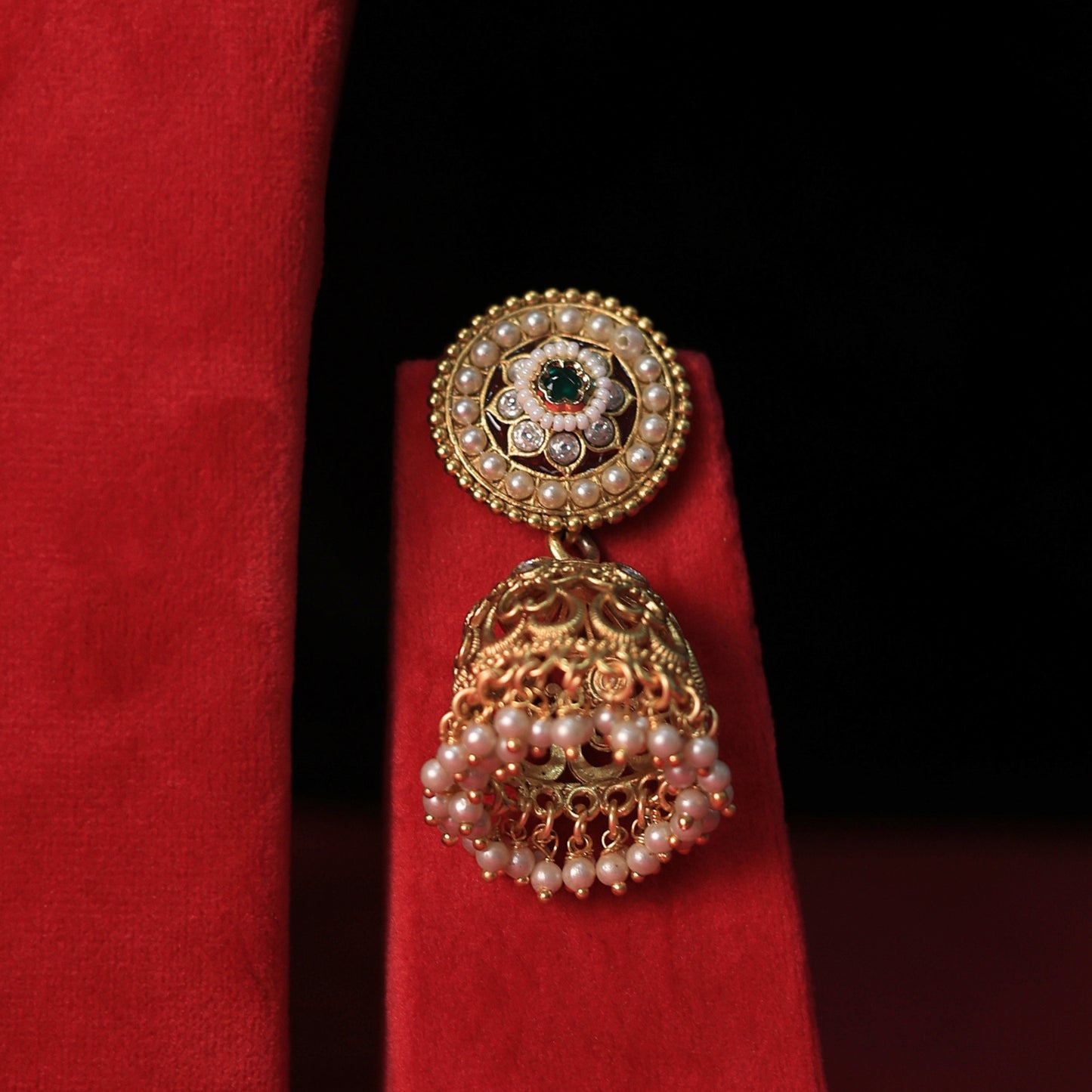 Rajwadi Brass Kundan Meena Choker Jewellery Set – Pearl Wedding Accessories
