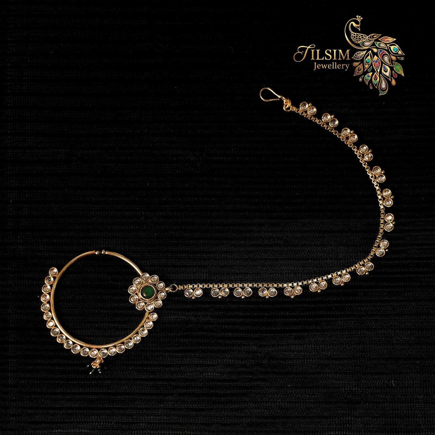 Green Crystal & Kundan Bridal Jewellery Set – Complete Wedding Accessories