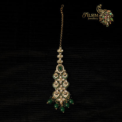 Green Crystal & Kundan Bridal Jewellery Set – Complete Wedding Accessories