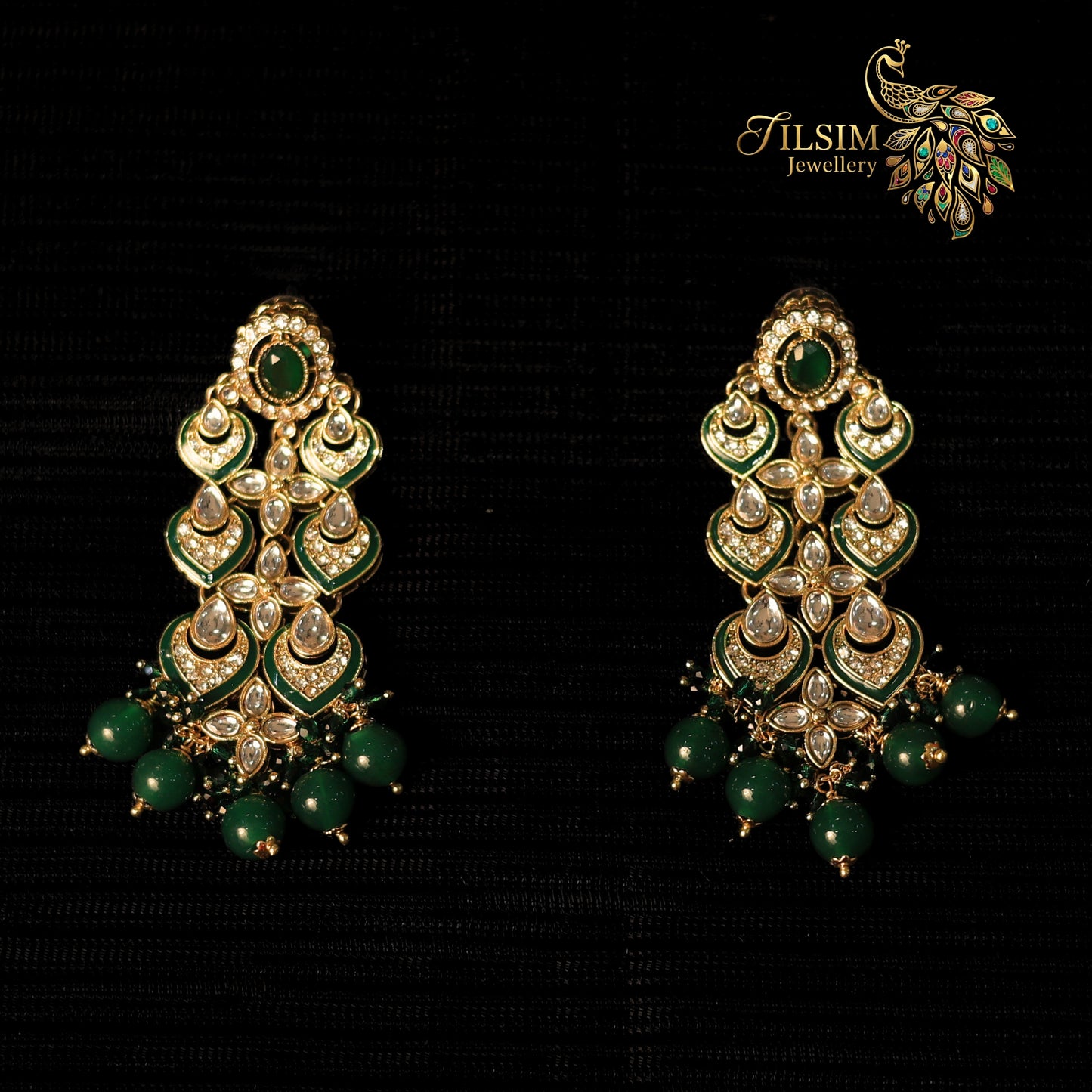 Green Crystal & Kundan Bridal Jewellery Set – Complete Wedding Accessories